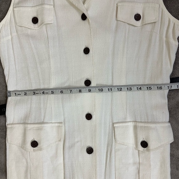 VINTAGE Sherri Martin White Button Up Dress Size 16 - Picture 8 of 12